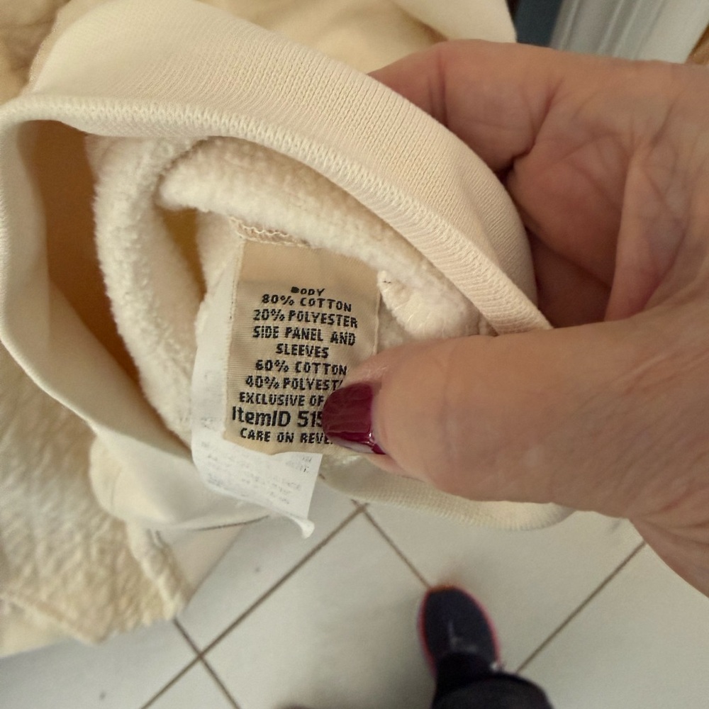L.L.Bean Quilted Front Zip Jacket in Cream 3x - Picture 3 of 3